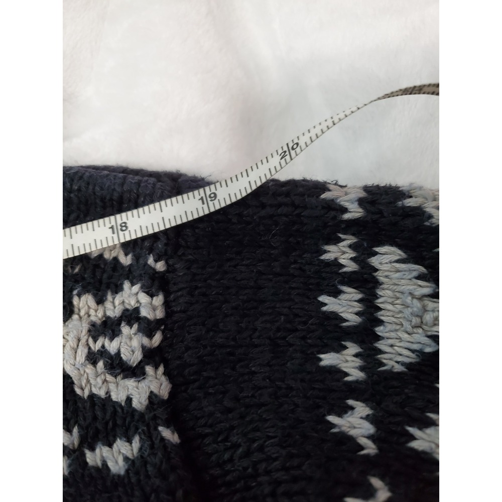 Lauren Ralph Lauren Hand Knit Canoe Fair Isle Linen Cotton Sweater Black Large - Picture 7 of 13